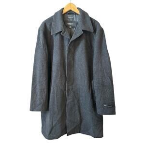 Claiborne Outerwear Men’s Italian Wool Blend Coat Overcoat Jacket Black Large